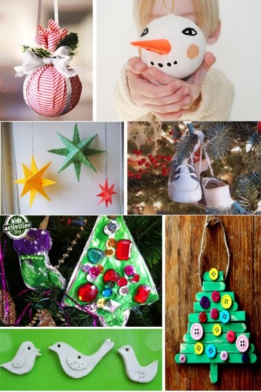 31 Easy Homemade Ornaments for Your Christmas Tree 2022 - handmade Christmas ornaments, Christmas tree, stars - Kids Activities Blog