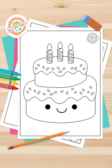Birthday Cake Coloring Pages Feature Image