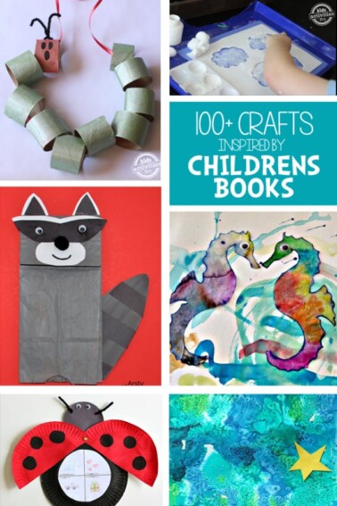 Book crafts for kids - collage of crafts inspired by childrens literature for kids to make - Kids Activities Blog
