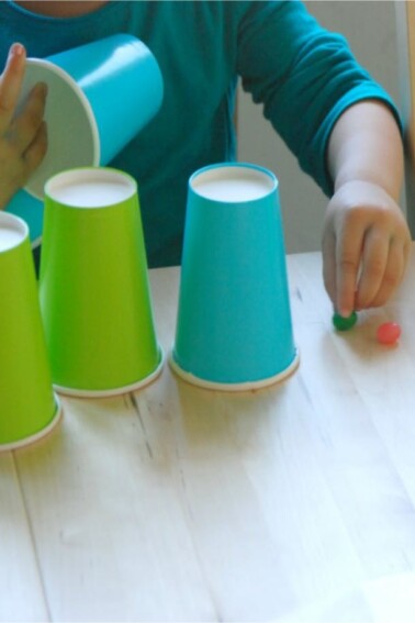Candy cup game for kids - child playing game - Kids Activities Blog