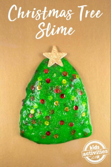 Christmas tree slime - fun gift idea for kids
