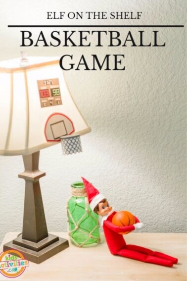 Elf on the Shelf Basketball Christmas Idea - FREE Printable Basketball Elf-on-the-Shelf sized prop - Kids Activities Blog