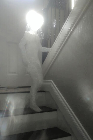 Ghost made of packing tape craft