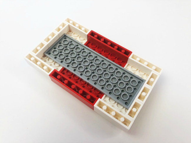 LEGO Fortnite Craft- -step 13- To make it a uniform look, make sure you add the correct colors on top of each other (example, red on red, white on white). - kids activities blog