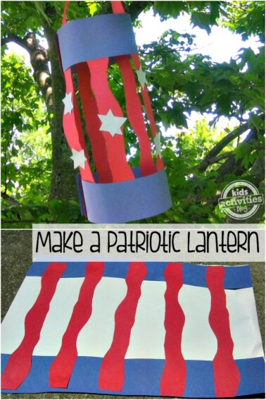 make a patriotic lantern