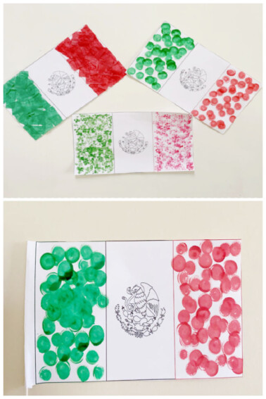 Mexican flag activities for kids using free printable mexican flag