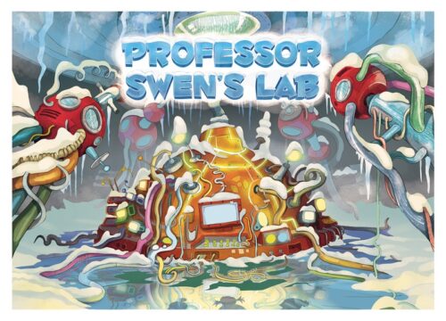 Professor Swens Lab escape room - snowy cartoon image of scary laboratory escape room for kids ages 9-13 years old