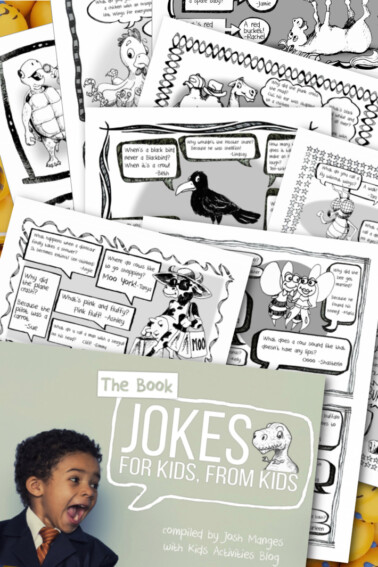 Best Jokes for Kids eBook by Josh Manges and Kids Activities Blog cover and pages