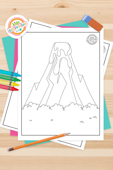 Volcano Coloring Pages Feature Image