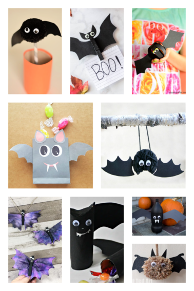 Bat crafts for kids collage