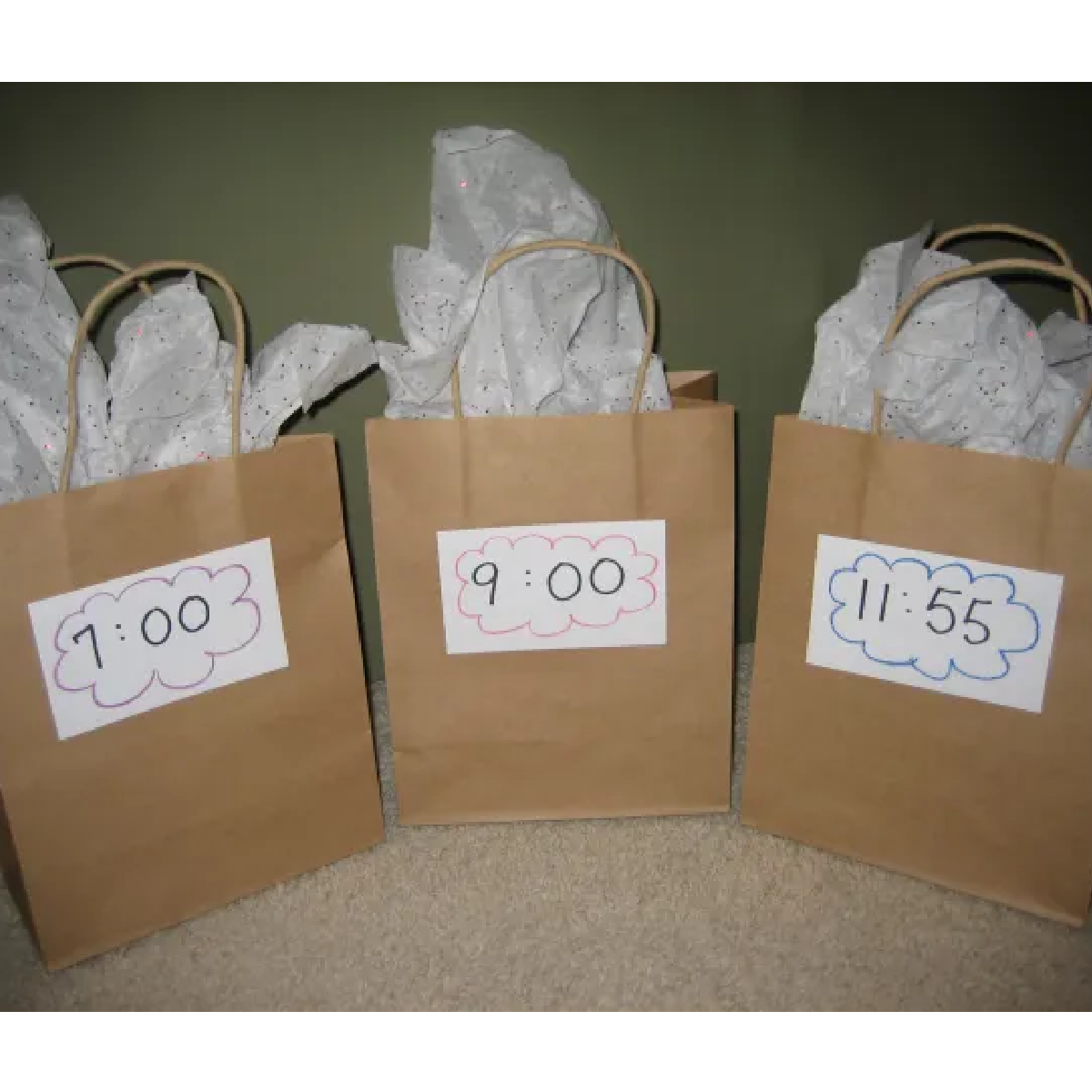 New Years Activities- countdown bags with times on them- kids activities blog
