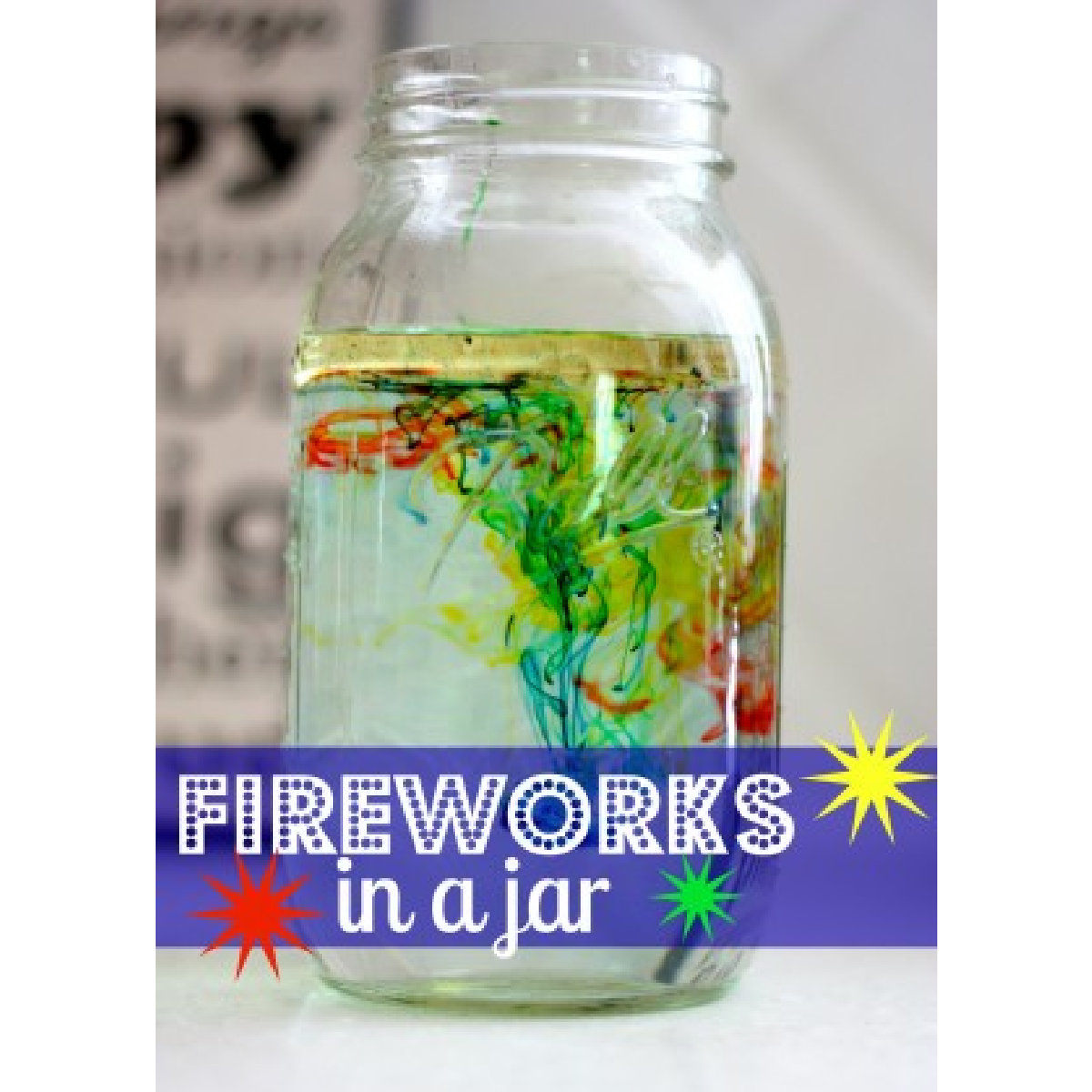 New Years activities- fireworks in a jar with colors- kids activities blog